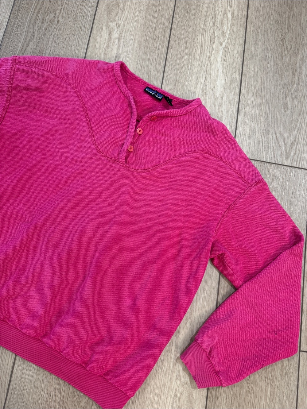 Patagonia Y2K Cotton Henley Pull Over Sweatshirt Sz 11/12 L Hiking Gorpcore